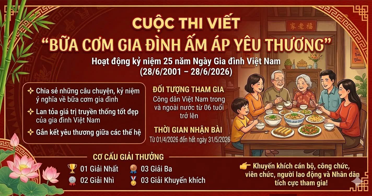 PHÁT ĐỘNG CUỘC THI VIẾT "BỮA CƠM GIA ĐÌNH ẤM ÁP YÊU THƯƠNG"